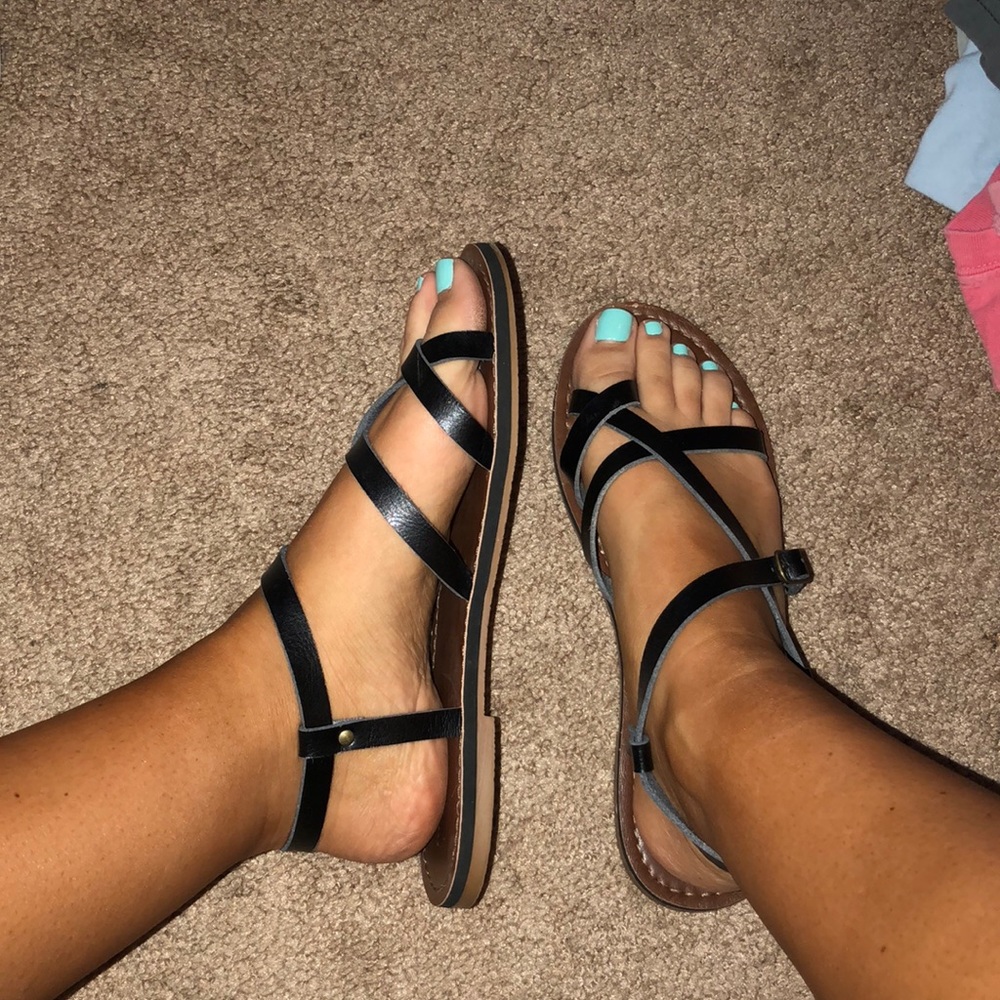 Black strappy sandals